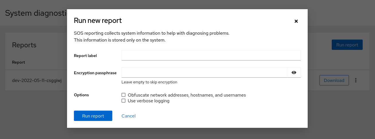 system diagnostics screenshot