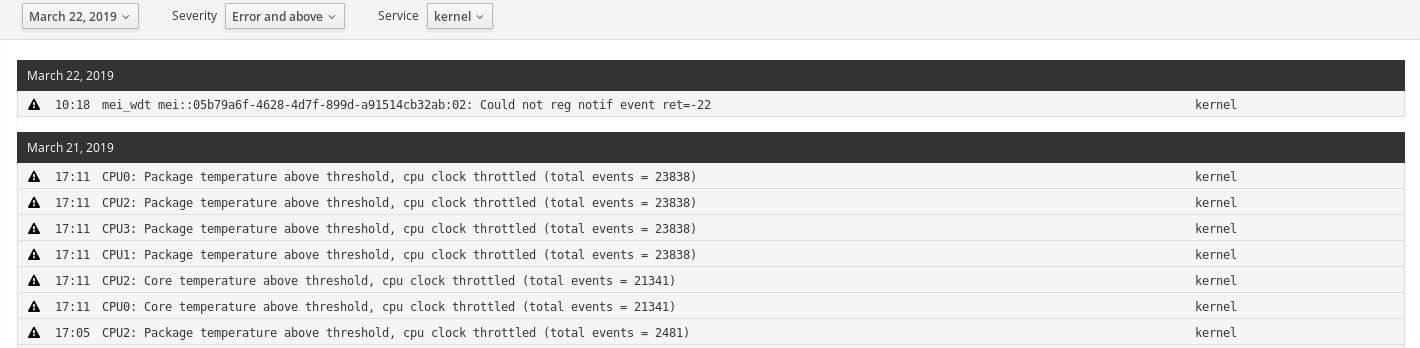 Filtering logs by service