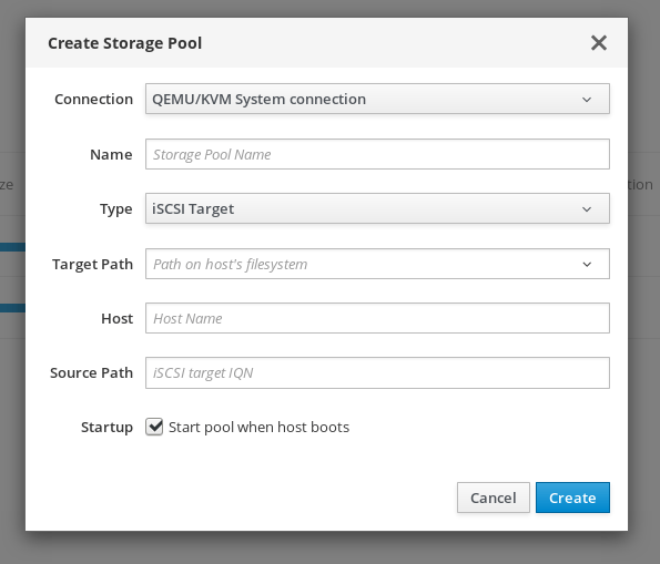 iSCSI storage pool