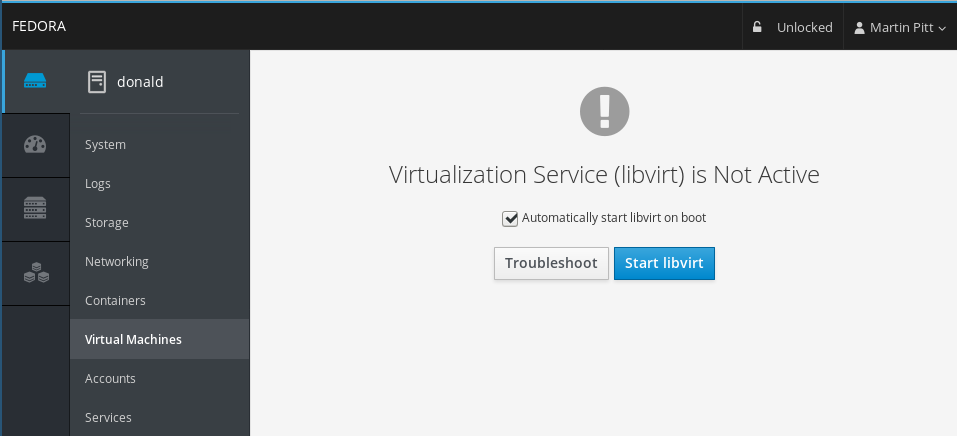 Machines libvirt not running