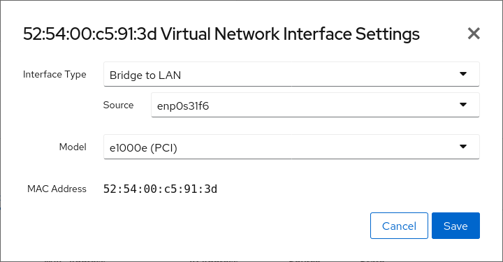 VM NIC bridge